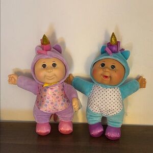 Cabbage Patch kids Unicorn Baby Doll Plush Pair - Pink and Blue